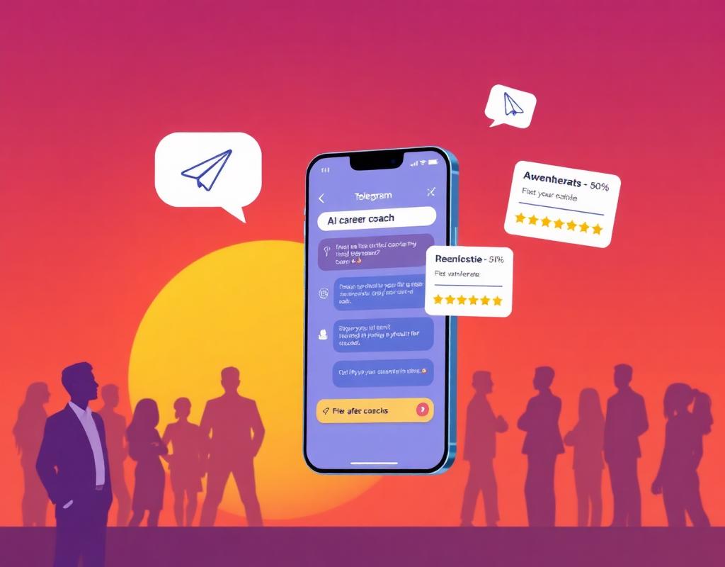 Job4Real Bot AI career coach chatting on a phone