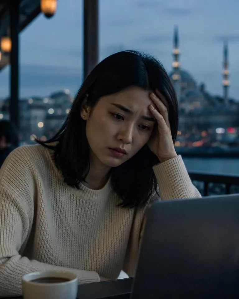 Mei Tanaka — Stuck & exhausted 😔